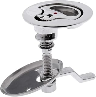 TMP1105 Cam-Latches 316 Stainless Steel 2 inch Flush Pull Hatch Cam Latch with Back Plate for RV Boat Deck Floor - Non-Locking