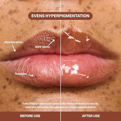 Image of POUND CAKE Cake Theory Lip Tone Equalizing Oil Duo | Hydrating and High-Shine Blurring Lip Oils in Browning (Purple Brown Tint) & Melted Butter (Yellow Tint) | Clean, Vegan, and Moisturizing Formula