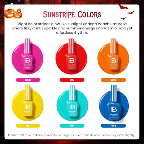 Image of Beetles Halloween Gel Nail Polish Set - Sunstripe, Fall Gel Nail Polish Set