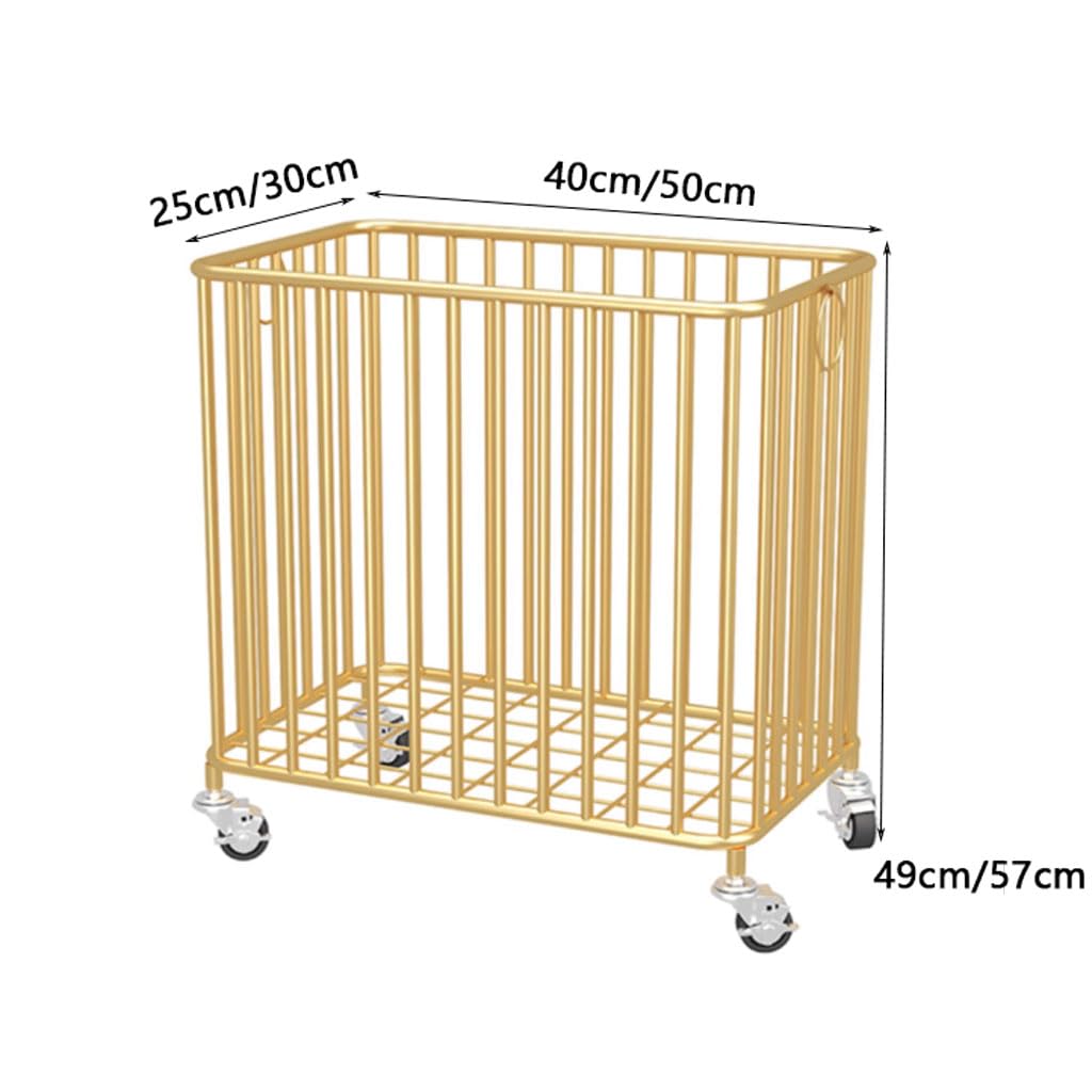 Kosz na Pranie Rollende wasmand met wielen Metalen wasmand Winkelwagen Nordic Luxe Basketbal Speelgoed Opbergorganisator Bak Badkamer Vuile Kleren Mand voor Sportuitrusting Pojemnik