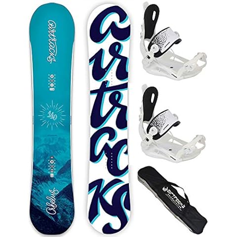Airtracks Snowboard Set - Board ORBELUS Lady 150 - Softbindung Master W M - SB Bag Cover
