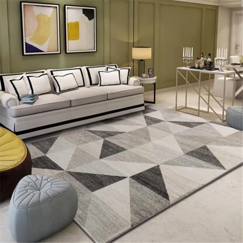 Tapis litière tapis de canapé géométrique triangle gris grand tapis salon - 2