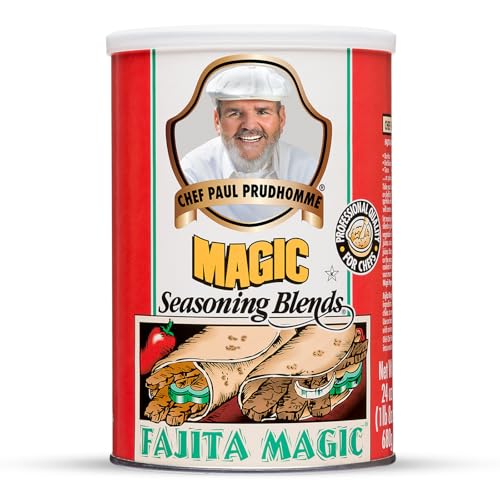 Chef Paul Fajita Magic Seasoning Blends | Authentic Mexican Spice Mix | Taco & Fajita Seasoning | No MSG & Gluten Free | Perfect for Tacos, Enchiladas, Nachos & Refried Beans| 24 Oz (Pack of 1)