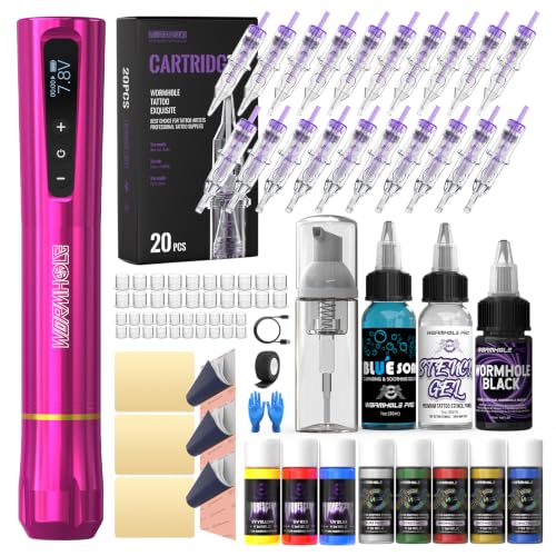 Image of Wormhole Wireless Tattoo Gun Kit for Permanent Makeup and Fine Line Work