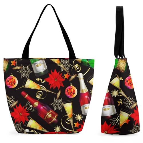 Sac de shopping champagne grand format idéal pour voyage et week-end
