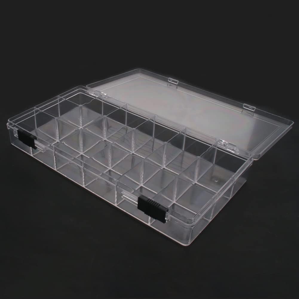 Component Storage Box - PS Fixed Electronic Component Containers Tool Boxes Clear White 205x105x30mm/8.07"x4.13"x1.18" 1pcs