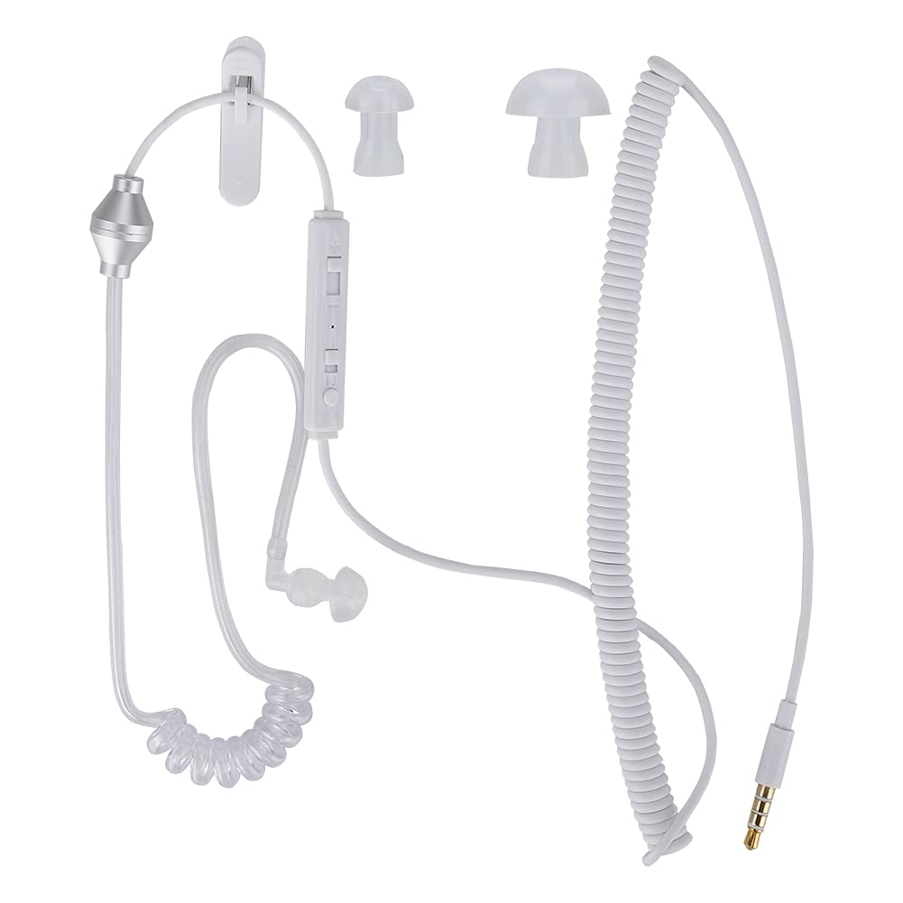QANYEGN 3.5MM Air Tube Earphone, Unilateral Reel Hollow Air Tube Mono Headphone, Single Air Tube Earbuds for Laptop Tablet Phones