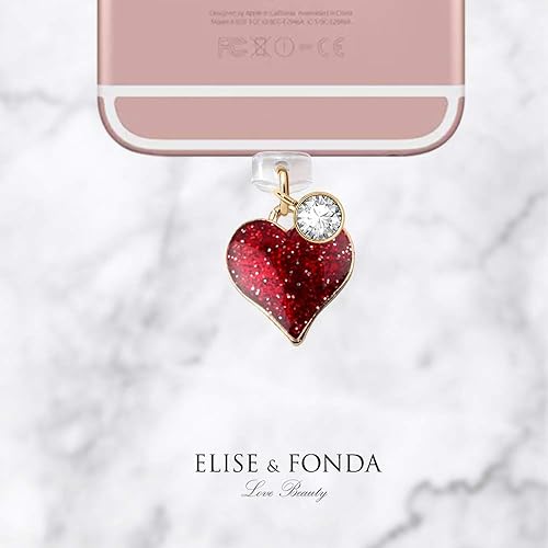 Miniatura 3 de ELISE & FONDA CP139 Puerto de carga USB Anti Polvo Plug Little Heart Love Colgante Colgante Teléfono Charm para iPhone 11XS MAXXRX8 Plus76S7SE iPad
