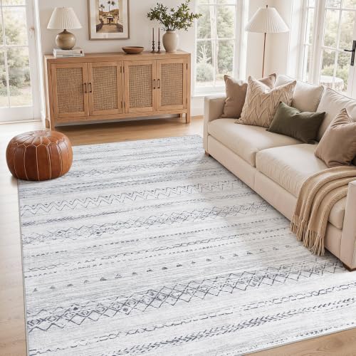 Image of cotiled Boho 5x8 Area Rugs for Living Room: Soft Moroccan Washable Rug