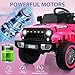 GAOMON 12V Kids Ride on Truck Car, 4 Wheeler Electric Vehicles with Remote Control, Spring Suspension, 3 Speeds, LED Lights, Music, MP3, Battery Powered Ride on Toy Gift for Boys Girls, Pink