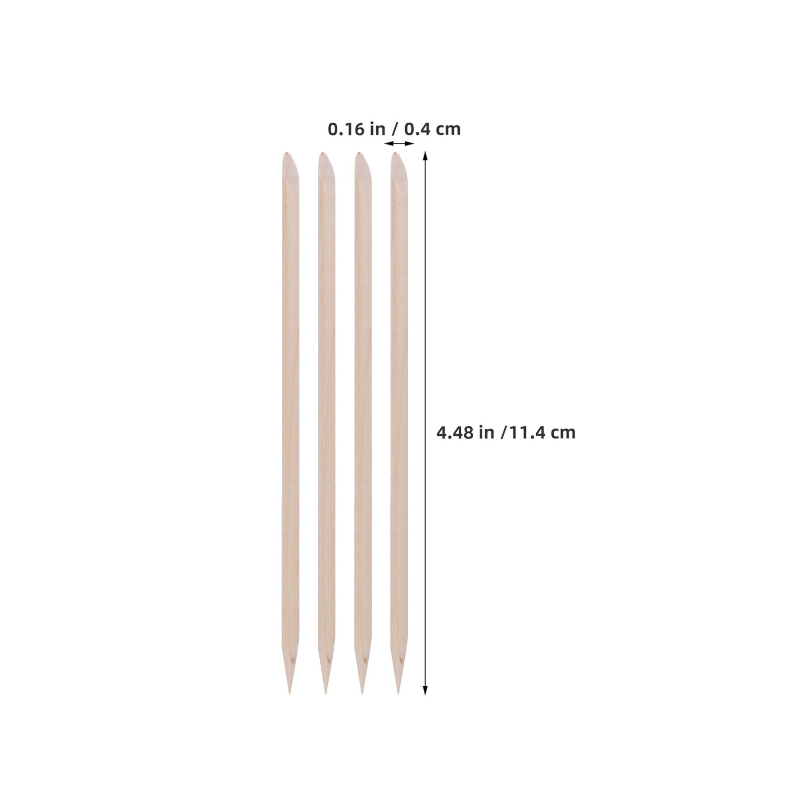 Angoily Bambus Nagelhautschieber Doppelseitig 114cm Maniküre Pediküre Zubehör Einweg Nagelpflegestift für Nagelhautentfernung und Nagelpflege Zuhause und Nagelstudio