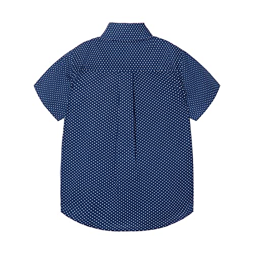 Mud Kingdom Boys Shirt Button Down Short Sleeve Collared Round Bottom Back Pleat Casual Summer2