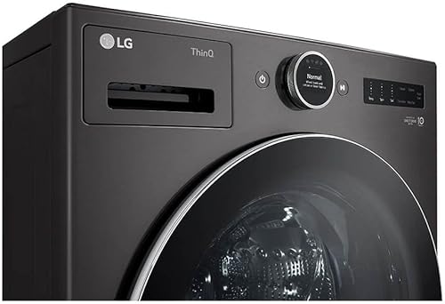 Miniatura 5 de LG WM6700HBA 5.0 pies cúbicos de carga frontal de acero negro HE apilable lavadora inteligente