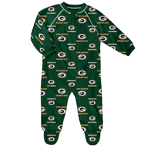 Image of Outerstuff NFL Teams Newborn Baby and Infant Zipper Onesie Fleece Pajamas (3M-18M)