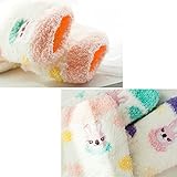 3 Pairs Women's Soft Anti-Skid Fuzzy Winter Crew Socks Style 1