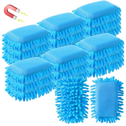 Image of Sherr 18 Pcs Microfiber Shag Magnetic Dry Erase Erasers Washable Whiteboard Eraser Bulk Colorful White Board Eraser for Chalk Markers Home Office(Blue)