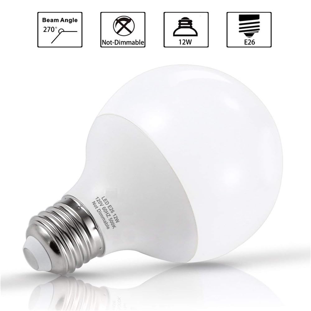 fengyan Casa Bombillas 4Pollas LED Bombillas LED luz del día E27 5000K Equivalente 75 a100W Incandescente G80 Forma de Globo Halógena Lámpara de Tornillo 950 Lumens Lumens Familiar Lámpara