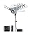 PBD Digital Amplified Outdoor HDTV Antenna with 40FT RG6 Cable, 360 Degree Rotation, Wireless Remote, Snap-On Installation