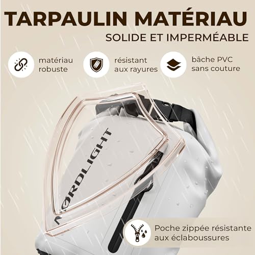 Sac à dos étanche avec fermeture roll-top anti-infiltration - 5
