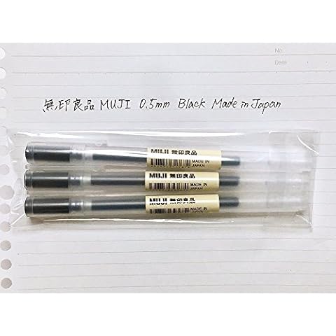 Muji Gel Ink Ballpoint Pen, Black, 0.5mm, 3 Pens (Japan Import) Cover