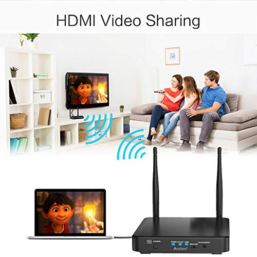 Wireless HDMI Transmitter and Receiver, Ansten 328ft /100m Wireless HDMI Extender with HDMI Loop-Out IR Remote Control Support 1080P@60Hz Full HD Perfect for Home Theater,Projector, Office Use