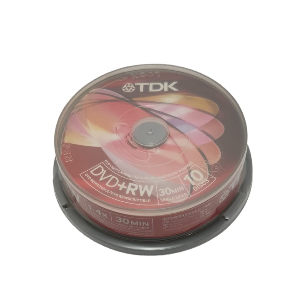 TDK - 8cm - Pack 10 Dvd+Rw 1,4 Gb caja rosa