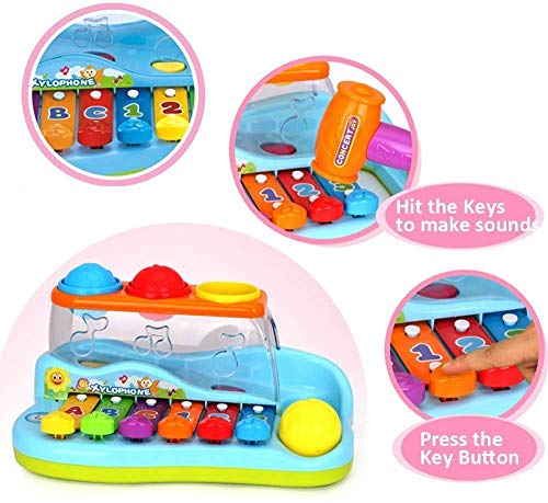 Yerloa Baby-xylofoon met ballen en hamer, muzikaal babyspeelgoed, leeftijd 6-12 maanden, educatief speelgoed, voor jongens en meisjes - Image 3
