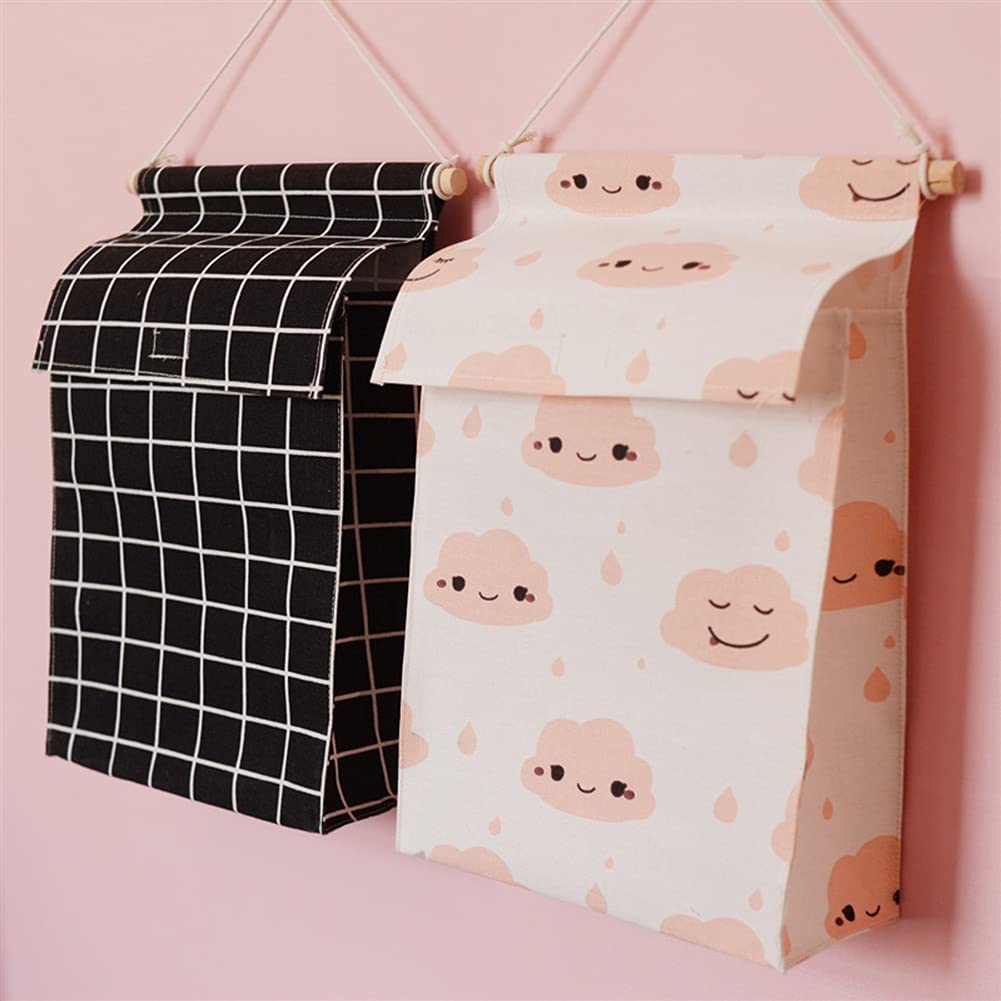 Sacchetto di stoccaggio montato a parete grande capacità sopra la porta Bagno da parete Appeso sacchetto di immagazzinaggio con coperchio in cotone Blocking sacchetto di stoccaggio sacchetto di blocco