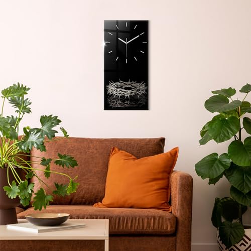 Reloj de vidrio de 30x60cm Sacroarte silencioso para pared de cocina con diseño de la Biblia 4