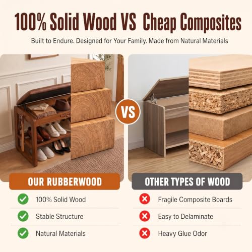 Shoe-Storage-Bench-Shoe-Rack-Bench-with-Storage-2-Tier-Wooden-Shoe-Rack-Solid-wood-shoe-bench-flip-top-storage-cushioned-seat-weight-capacity-of-550-lb-side-hooks-walnut-finish-315-W
