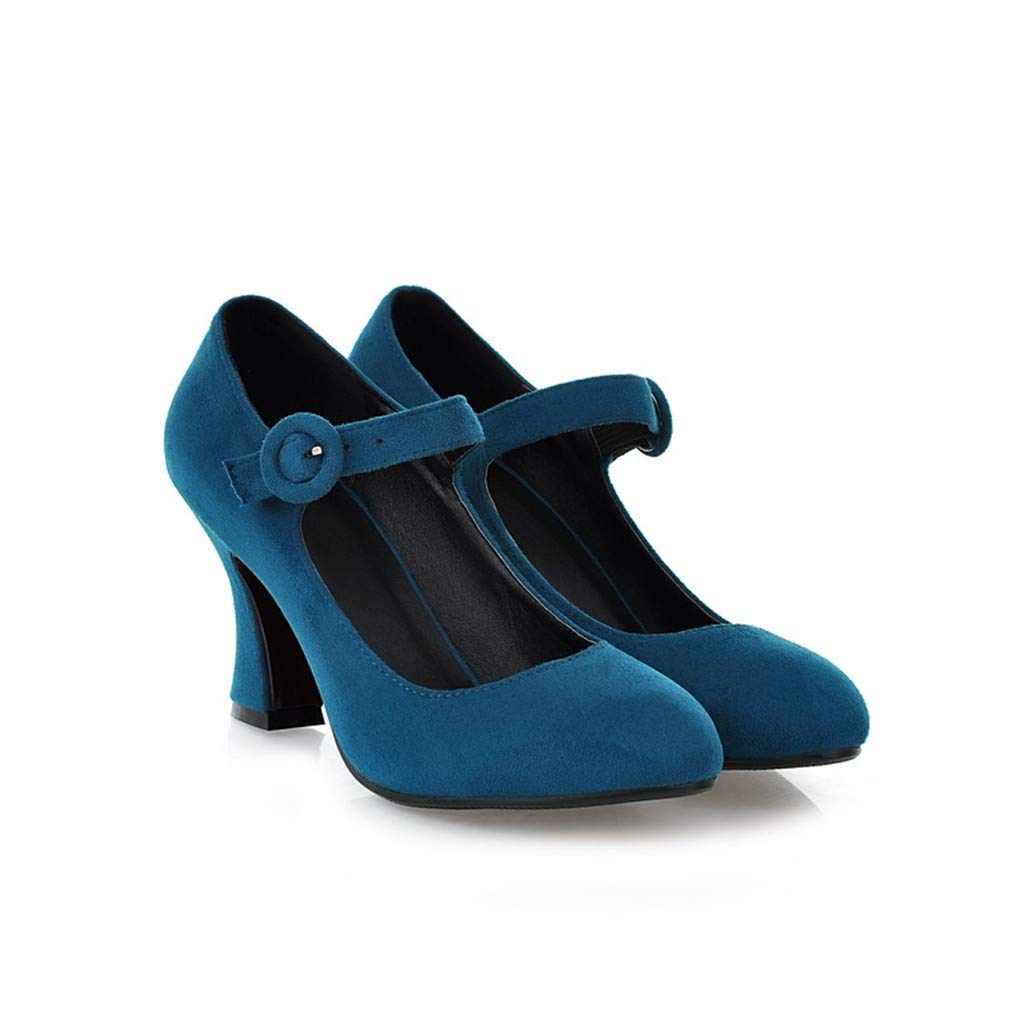 MFairy Women's Buckled Mary Jane Shoes Chunky Heel Cushioned Dress Pumps…