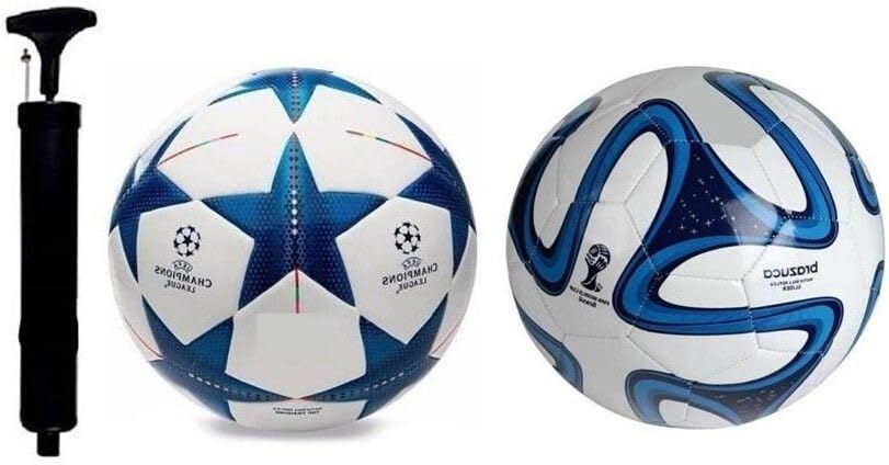Royal Blue Football Blue Star & Pump, Football - Size: 5 (Standard, Pack of 2, White, Blue)-image-34