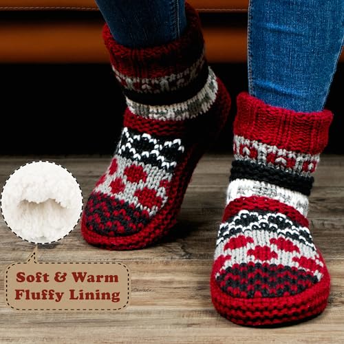 Image of cosyone1997 Slipper Socks for Women Warm Fuzzy Non Slip Soft Sole