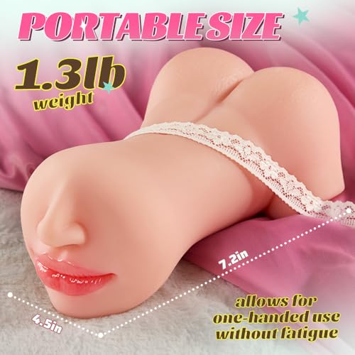 Realistic Pocket Pussy Male Masturbator - 2 in 1 Oral Sex Toy Men Masturbation with 5D Textured Tight Vagina & Real Mouth for Blowjob Masturbation, Blowjob Male Stroker Men Sex Toy Sex Doll - Image 7
