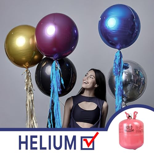 Image of PartyWoo Navy Blue Foil Balloons 20pcs Large Round Giant Jumbo 4D Balloons