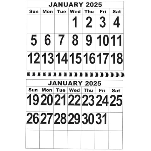 2025 Giant Print Calendar Cover
