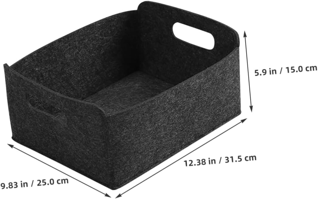 4pcs Felt Basket With Handles Organizing Books Magazines Basket Laundry Storage Holder Desktop Storage Basket Office Storage Basket