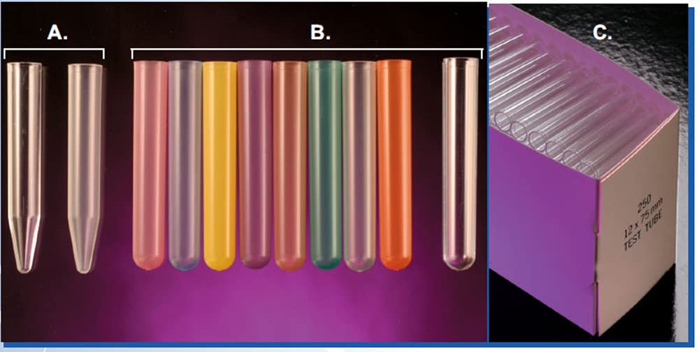 Stockwell Scientific 8550 Culture and Centrifuge Tubes, Conical Bottom, Polystyrene Without Cap, 4.5 ml, 12x75 mm (Pack of 2000)