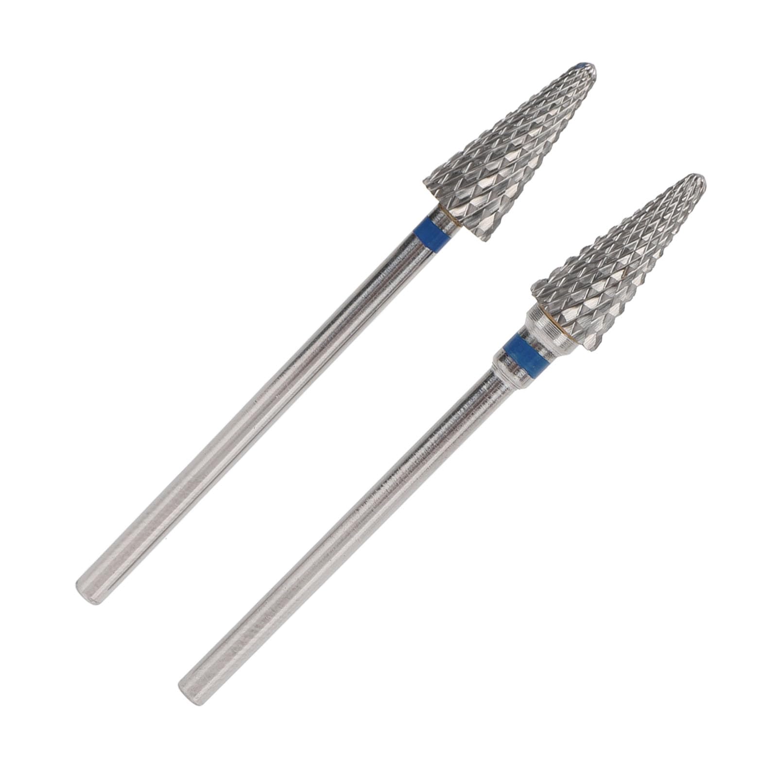 Broca Cónica para Uñas de Tungsteno de 2 Piezas, Herramienta Rotativa para Manicura y Pedicura para Eliminación de Cutículas, Broca para Uñas en Forma de Cono para Taladro