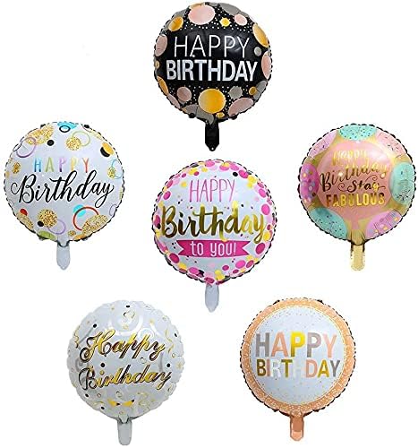 Happy Birthday Round Foil Balloons 30Pcs set Birthday Mylar Helium