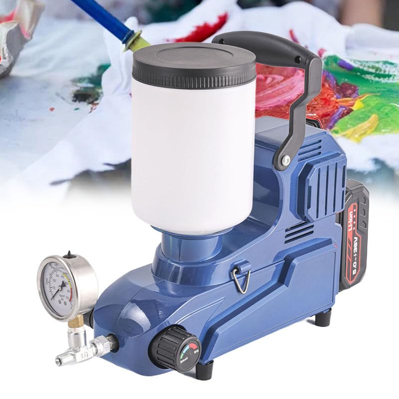 Airless agregat malarski, komercyjny przenośny pistolet natryskowy 2,5 l/min z 3 regulowanymi prędkościami, pojemność 2 l, wąż 5 m, idealny do użytku domowego i profesjonalnego