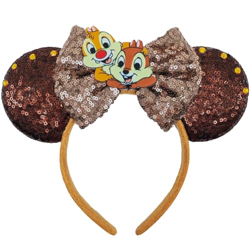 ZHENNAN Bow Headbands for Women and Men, Glitter Chipmunk Costume Hairbands Themed Events Birthday Party Favors Halloween Hair Accessoires