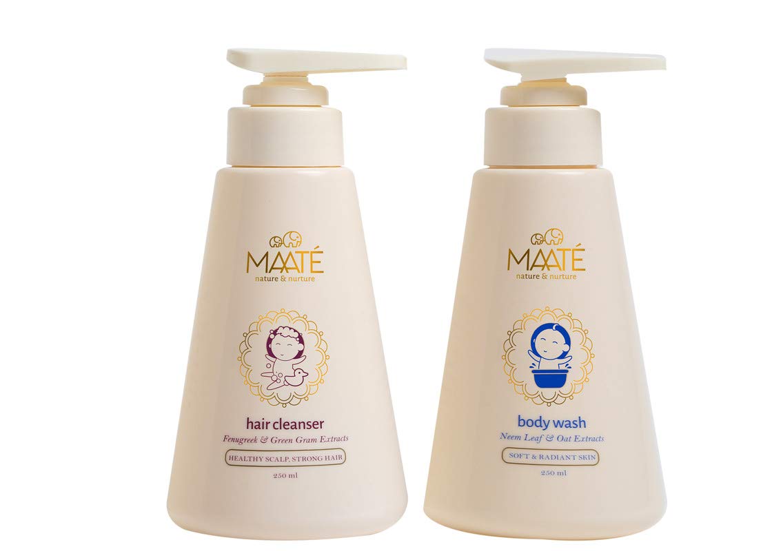 Sponsored Ad - Maate Baby Body Wash 250 ml & Diaper Rash Cream 70 ml Combo | Natural Care with Beetroot, Aloe Vera & Avocado Oils | Tear-Free, Soothing, pH Balanced for Sensitive Skin | Babies & Kids 0m+