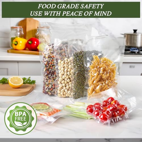 Image of Vacuum Sealer Bags, 8 inch x 12 inch Quart, 400 Pcs | Commercial Grade, BPA Free, Sous Vide Compatible, Puncture Prevention, Kitchen Essentials