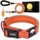 Maidek Airtag Dog Collar Holder - Heavy Duty & Thick Titanium GPS Tracker Holder, Reflective Nylon -