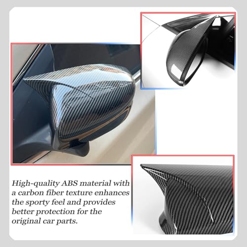 Image of Side Mirror Cover,for Nissan sentra 2013-2019, Carbon Fiber Side Rear Mirror Covers Body Kit Accessories for Cars(Without Turn Signal Cutout)