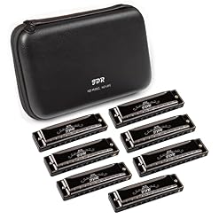 JDR Harmonica Set of 7 Key of C D E F G A Bb 10 Holes 20 Tones Blues Harp Diatonic Mouth Organ armonica with EVA Protective Case for Adults Kids Beginner Professional Intermediate Student Gift Black - Les Beatles, Paul McCartney, John Lennon, RIngo Starr, George Harrison