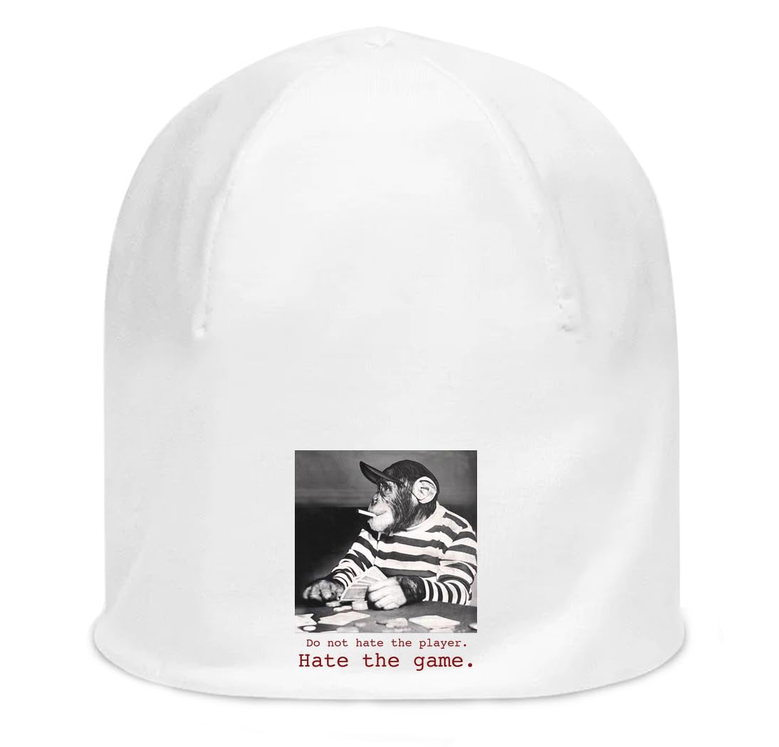 Bonnet unisexe en coton fin blanc Do Not Hate The Player