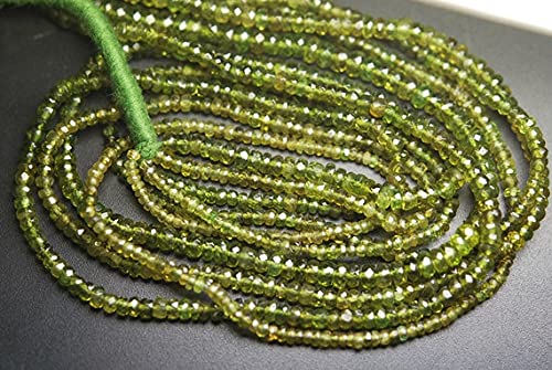Rondelles facettées vesonallite naturelle 3,5mm fil 14 pouces pour création bijoux
