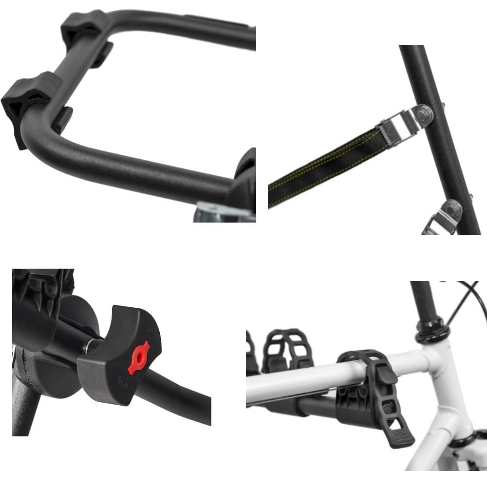 COMPATIBILE CON FIAT PANDA III (319) per anno dal 12 in poi PORTABICI PER BAGAGLIAIO POSTERIORE AUTO IN ACCIAIO PORTA BICICLETTE ADATTO PER 3 BICI CARICO MAX 45KG 70X56X11CM